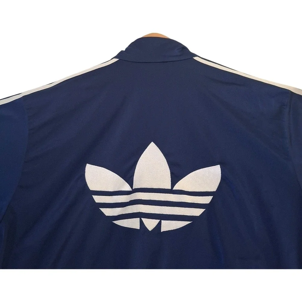 Vintage Adidas Originals Trefoil Track Jacket Navy Blue White Mens Large